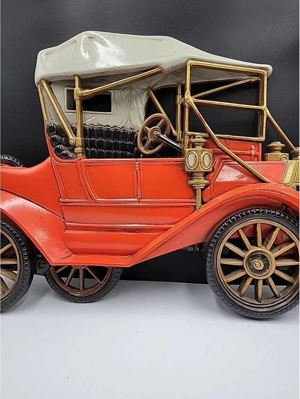 Vintage Burwood Products Company 3D Ford Model T Red Car Wall Decor Plaque 1977.